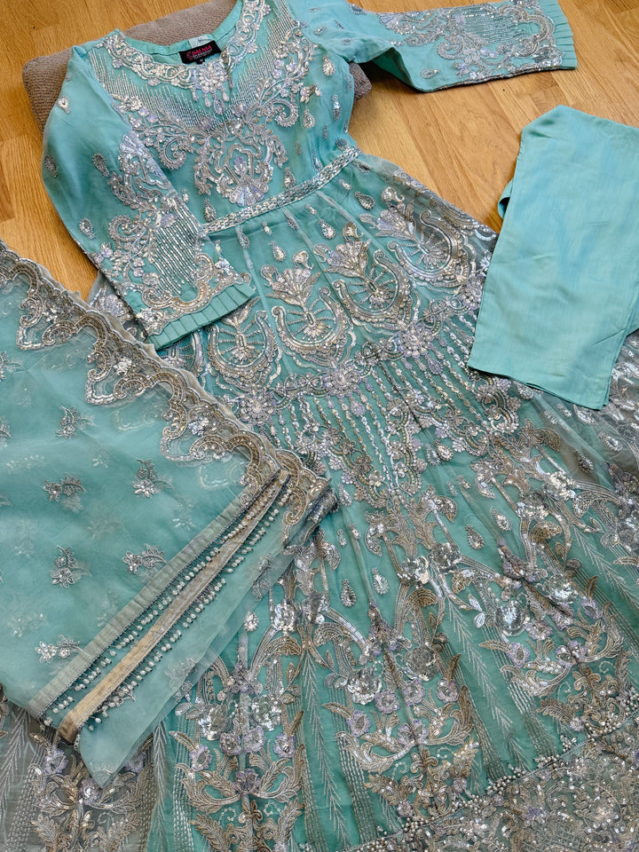 EMBROIDERED PARTYWEAR CHIFFON FROCK ALPW160