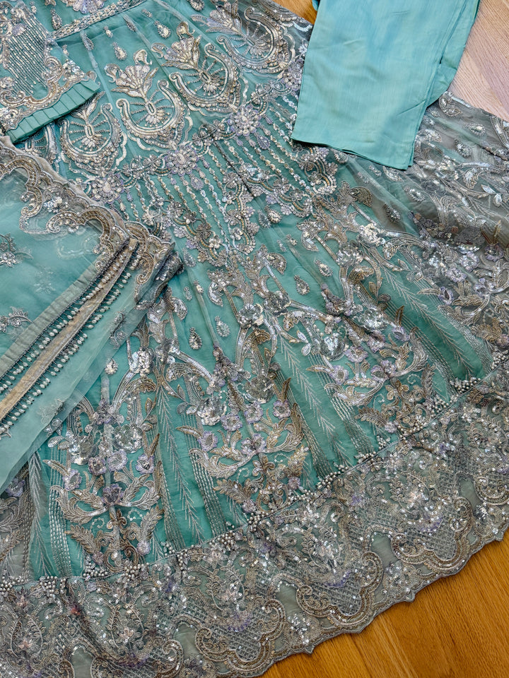 EMBROIDERED PARTYWEAR CHIFFON FROCK ALPW160