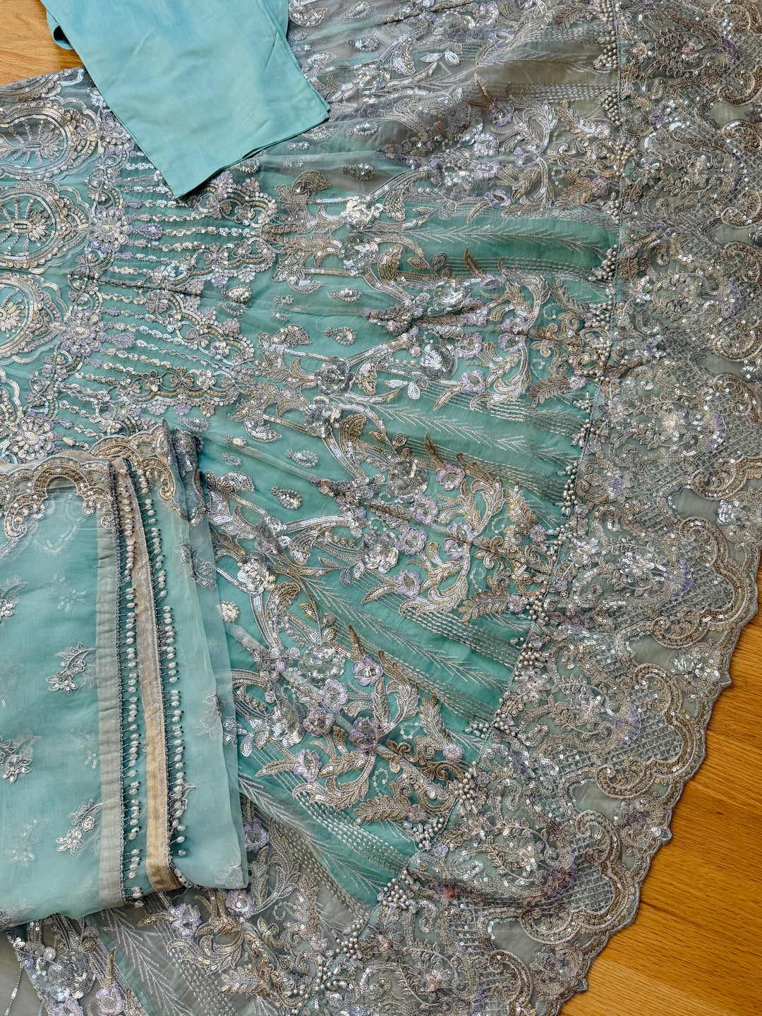 EMBROIDERED PARTYWEAR CHIFFON FROCK ALPW160