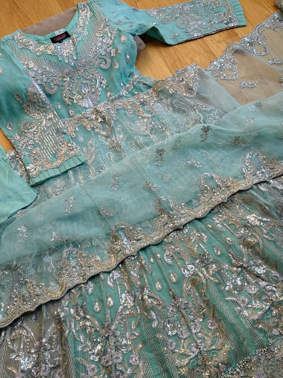 EMBROIDERED PARTYWEAR CHIFFON FROCK ALPW160