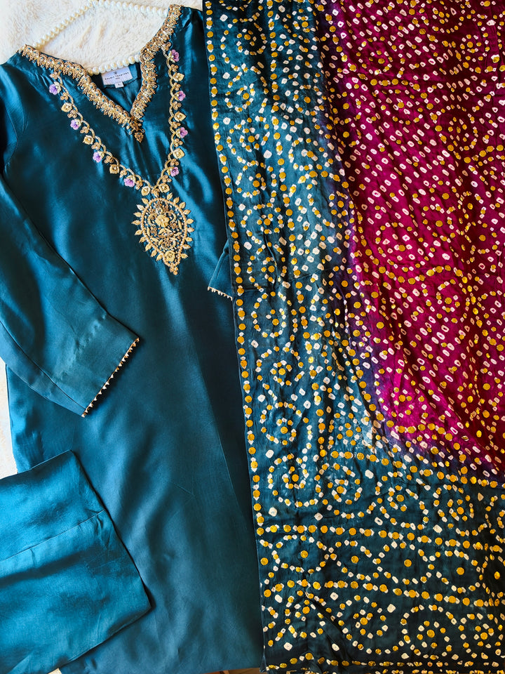 CUSTOM SERIES PURE SILK CHUNRI SUITS CHSF14