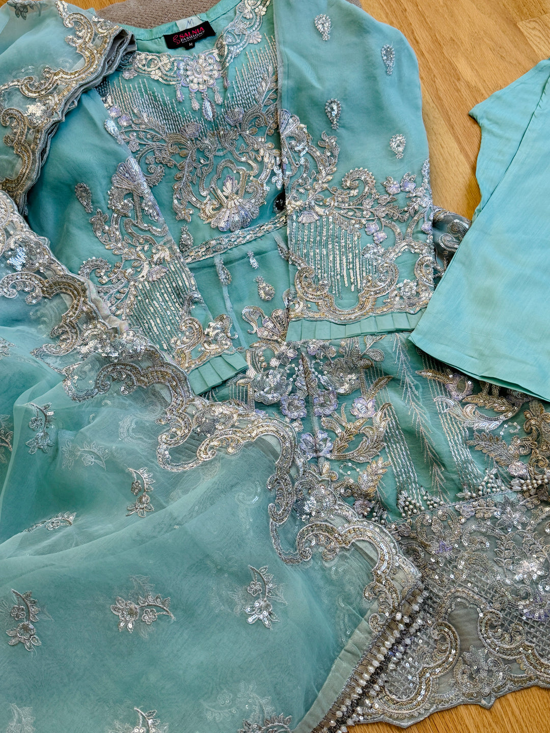 EMBROIDERED PARTYWEAR CHIFFON FROCK ALPW160