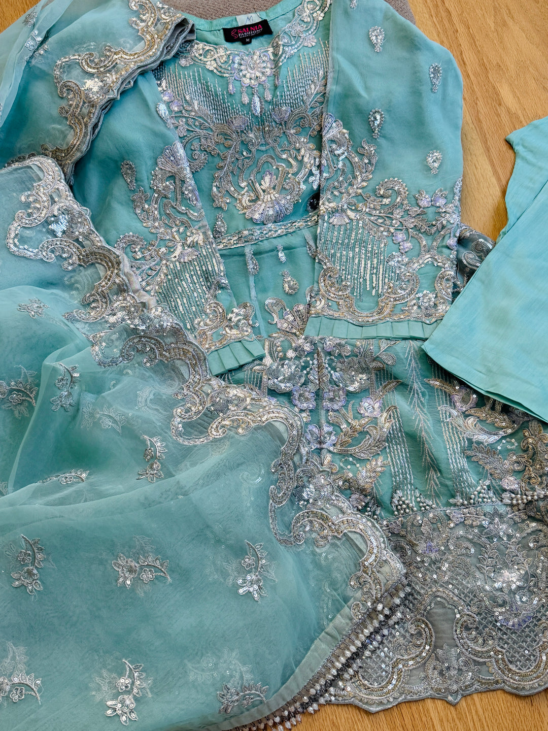 EMBROIDERED PARTYWEAR CHIFFON FROCK ALPW160