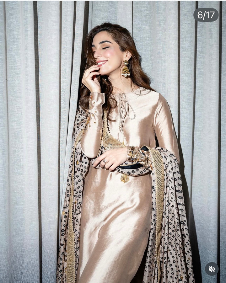 PURE SILK MUKESH CHUNRI SUIT(CUSTOM SERIES) SFCH01