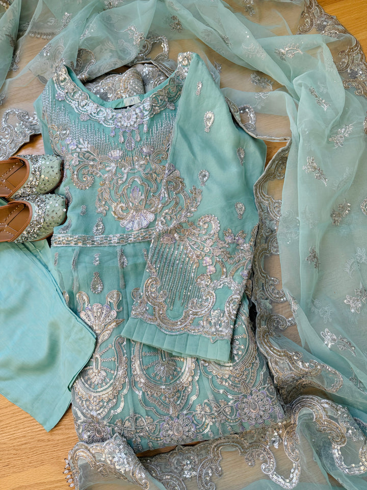 EMBROIDERED PARTYWEAR CHIFFON FROCK ALPW160