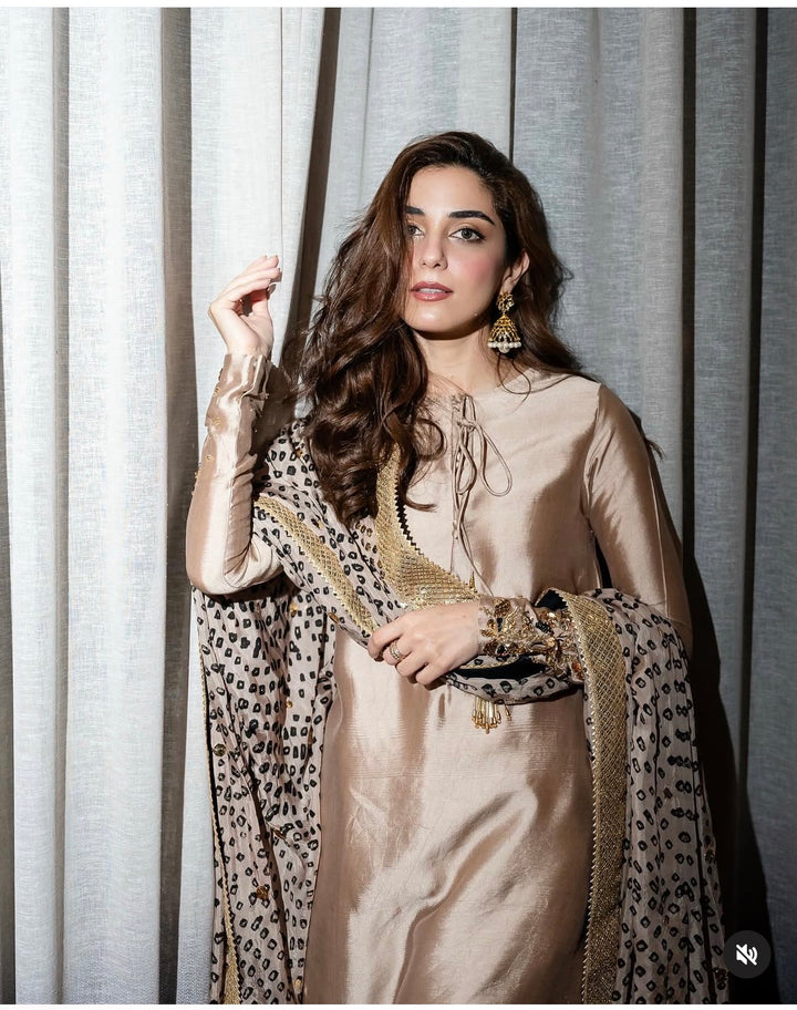 PURE SILK MUKESH CHUNRI SUIT(CUSTOM SERIES) SFCH01