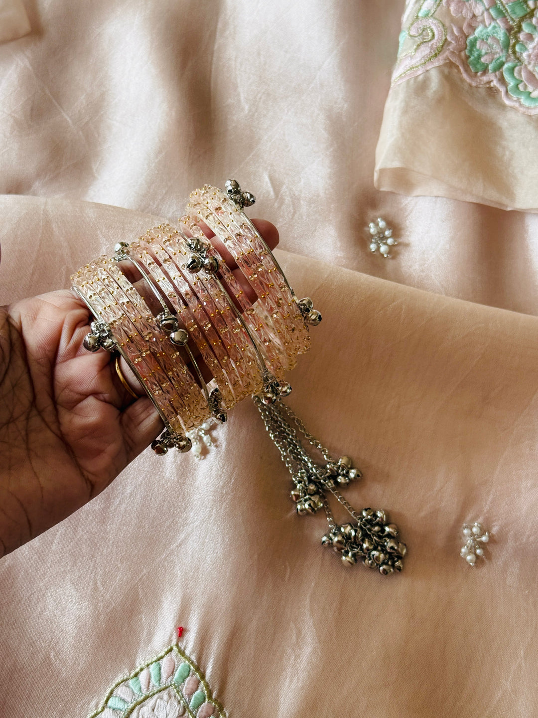 KASHMIRI GUNGROO & GLASS BANGLE SET KGSF02