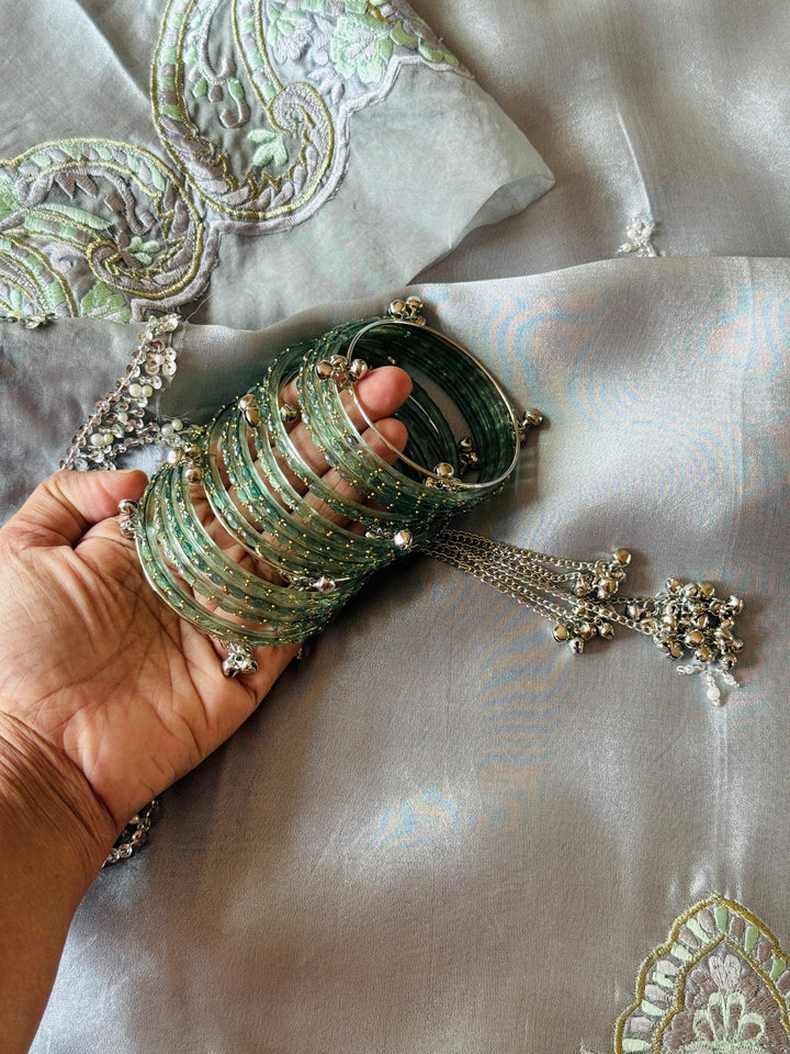 KASHMIRI GUNGROO & GLASS BANGLE SET KGSF01