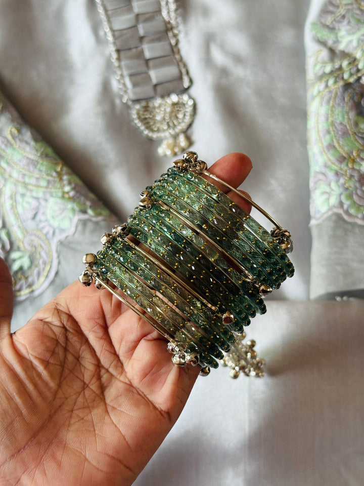 KASHMIRI GUNGROO & GLASS BANGLE SET KGSF01