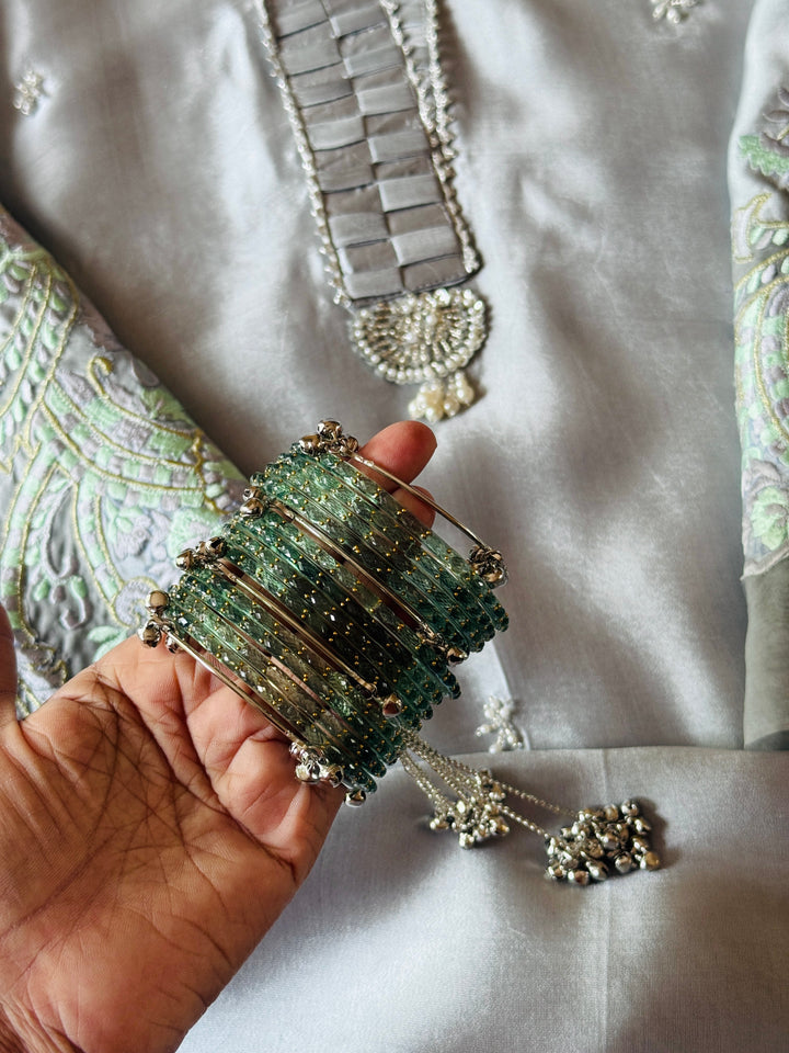 KASHMIRI GUNGROO & GLASS BANGLE SET KGSF01