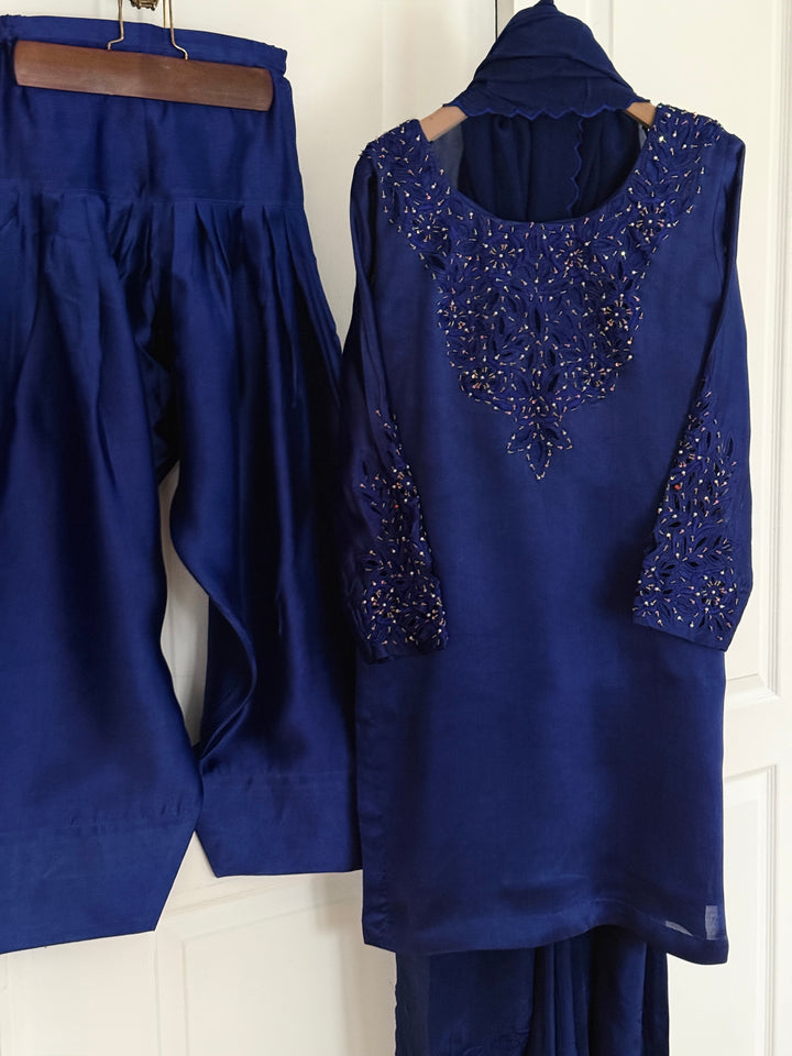 EMBROIDERED CUTWORK PURE SILK FARSHI SHALWAR FRSH17