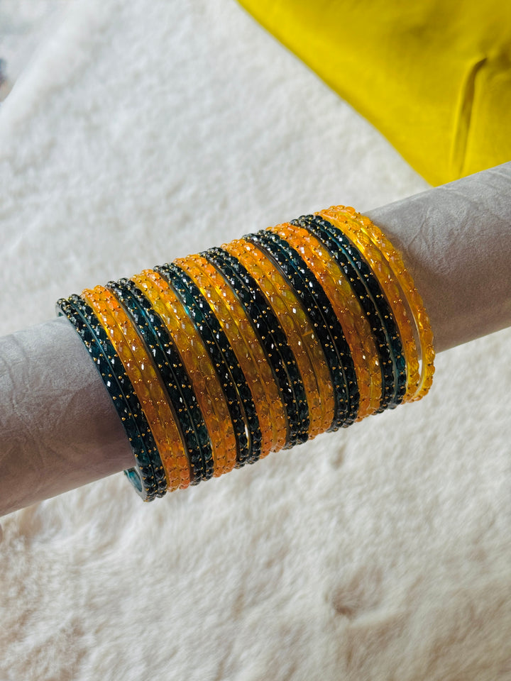 KASHMIRI GUNGROO & GLASS BANGLE SET KGSF04