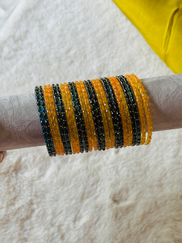 KASHMIRI GUNGROO & GLASS BANGLE SET KGSF04