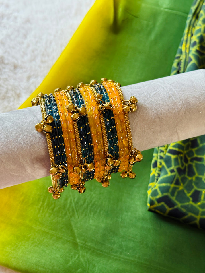 KASHMIRI GUNGROO & GLASS BANGLE SET KGSF04