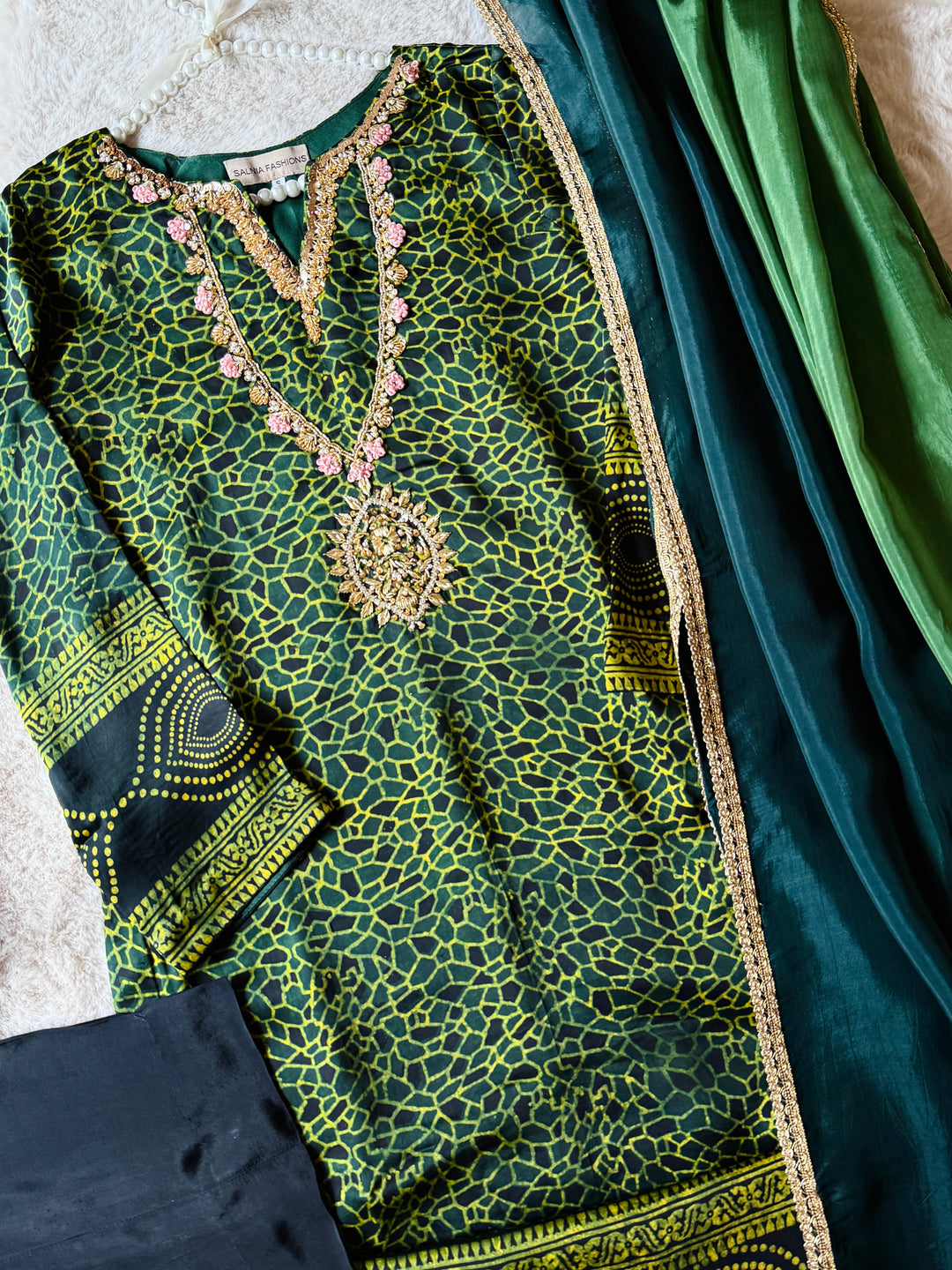 PURE SILK AJRAK SUIT AJSF12