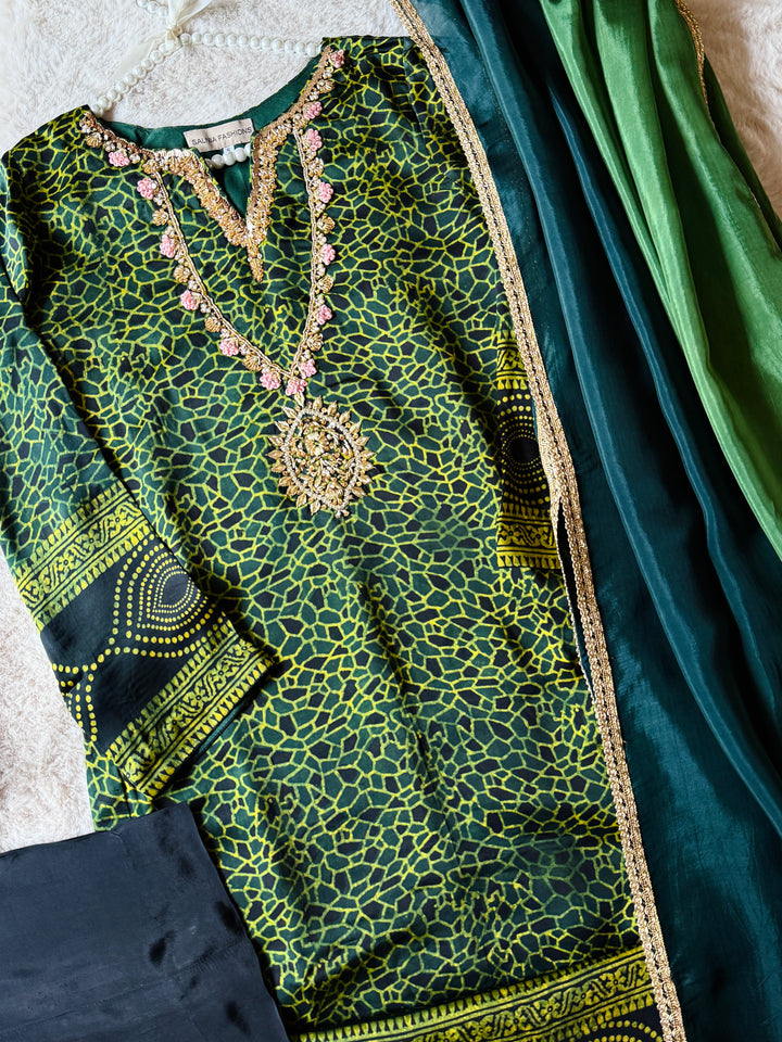 PURE SILK AJRAK SUIT AJSF12