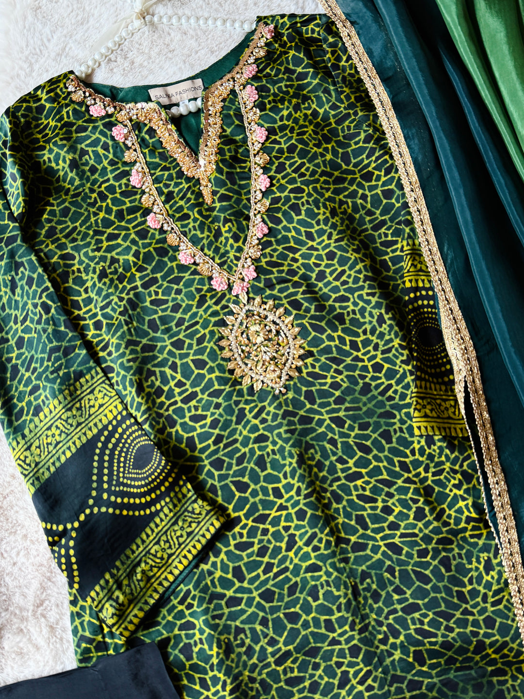 PURE SILK AJRAK SUIT AJSF12