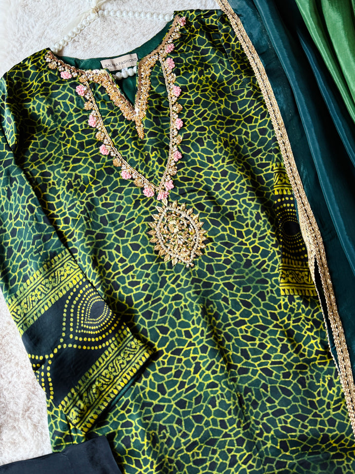 PURE SILK AJRAK SUIT AJSF12