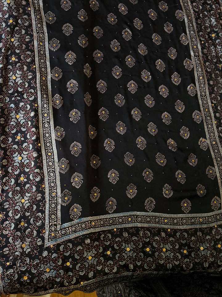 PURE SILK AJRAK SUIT AJSF09