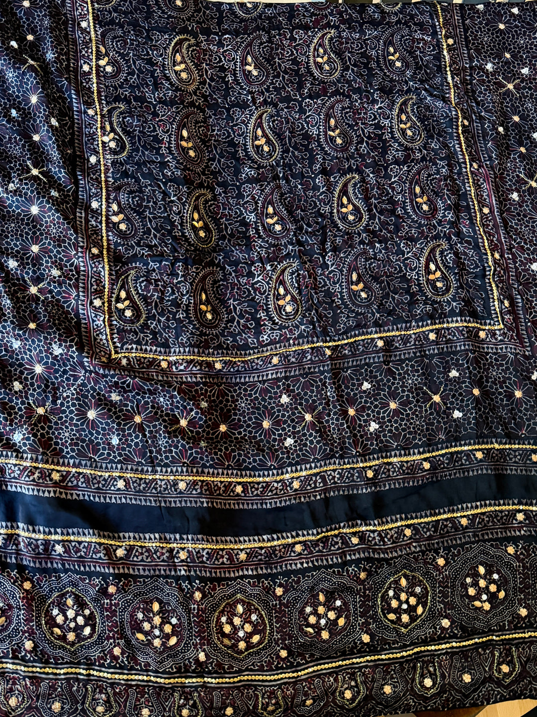 PURE SILK AJRAK SUIT AJSF05