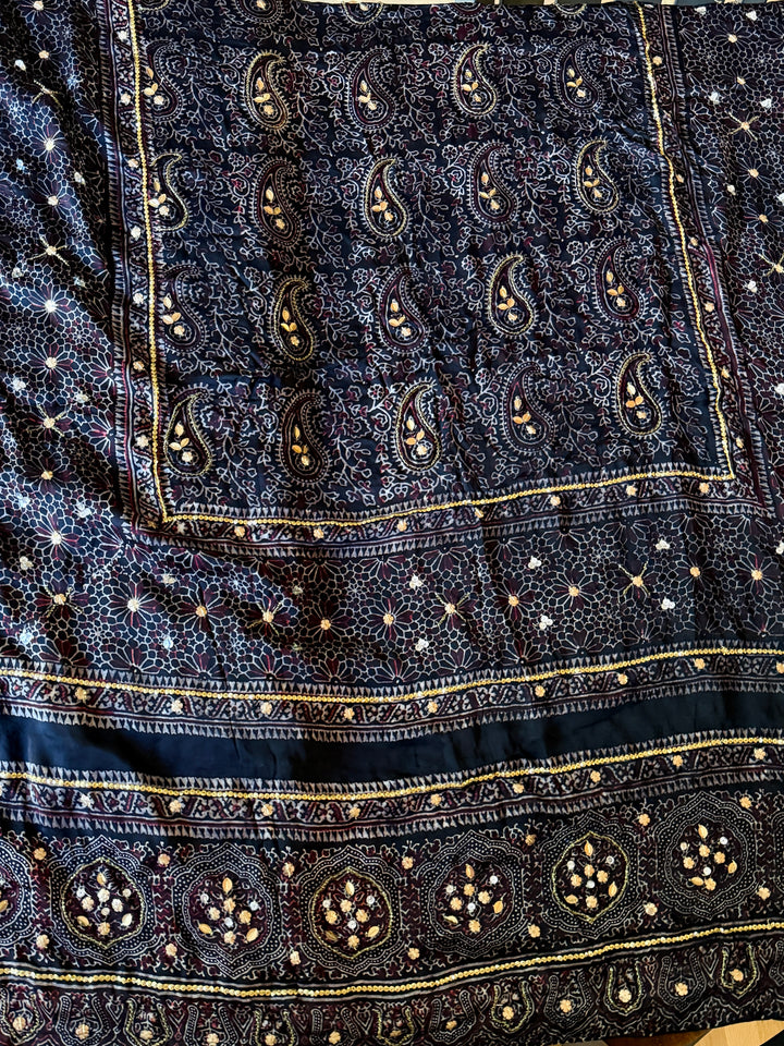 PURE SILK AJRAK SUIT AJSF05