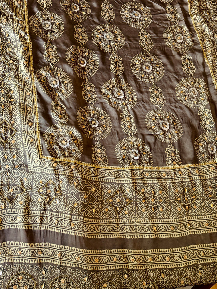PURE SILK AJRAK SUIT AJSF08