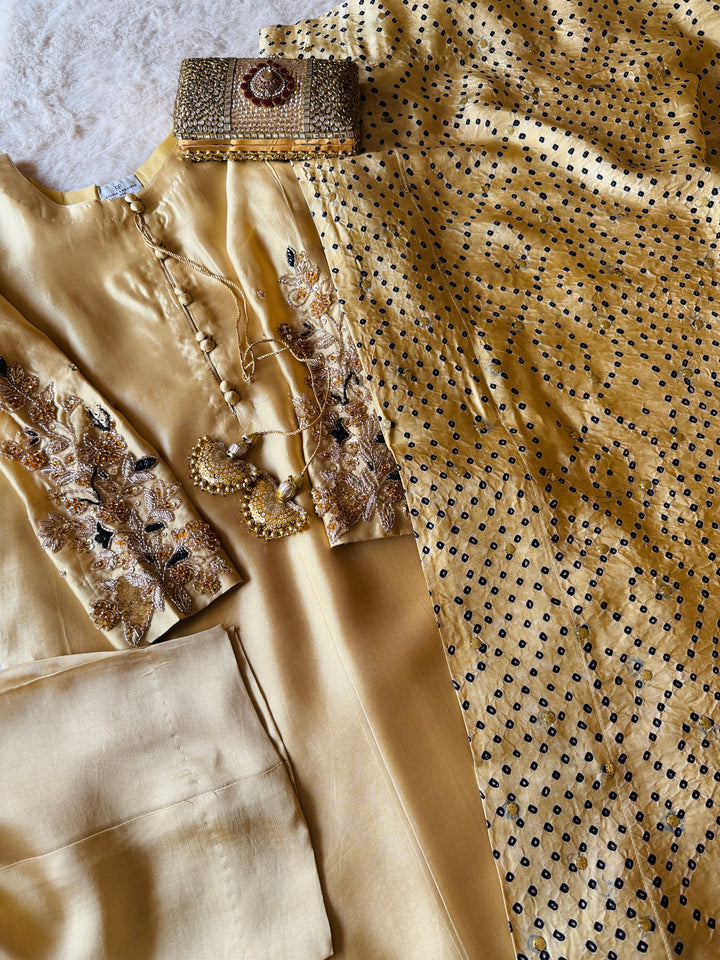 PURE SILK MUKESH CHUNRI SUIT(CUSTOM SERIES) SFCH01