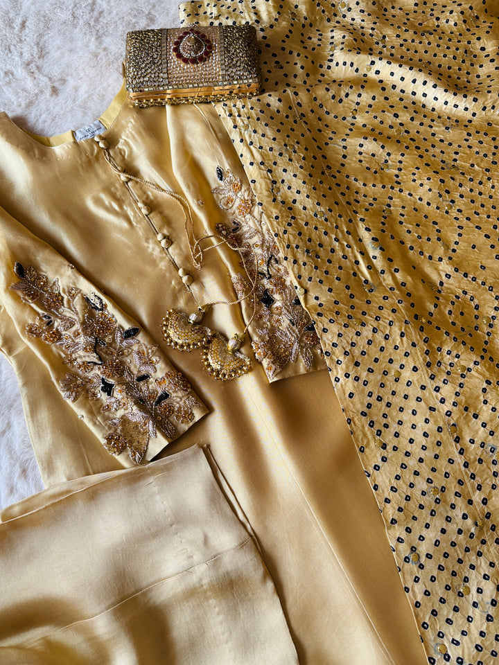 PURE SILK MUKESH CHUNRI SUIT(CUSTOM SERIES) SFCH01