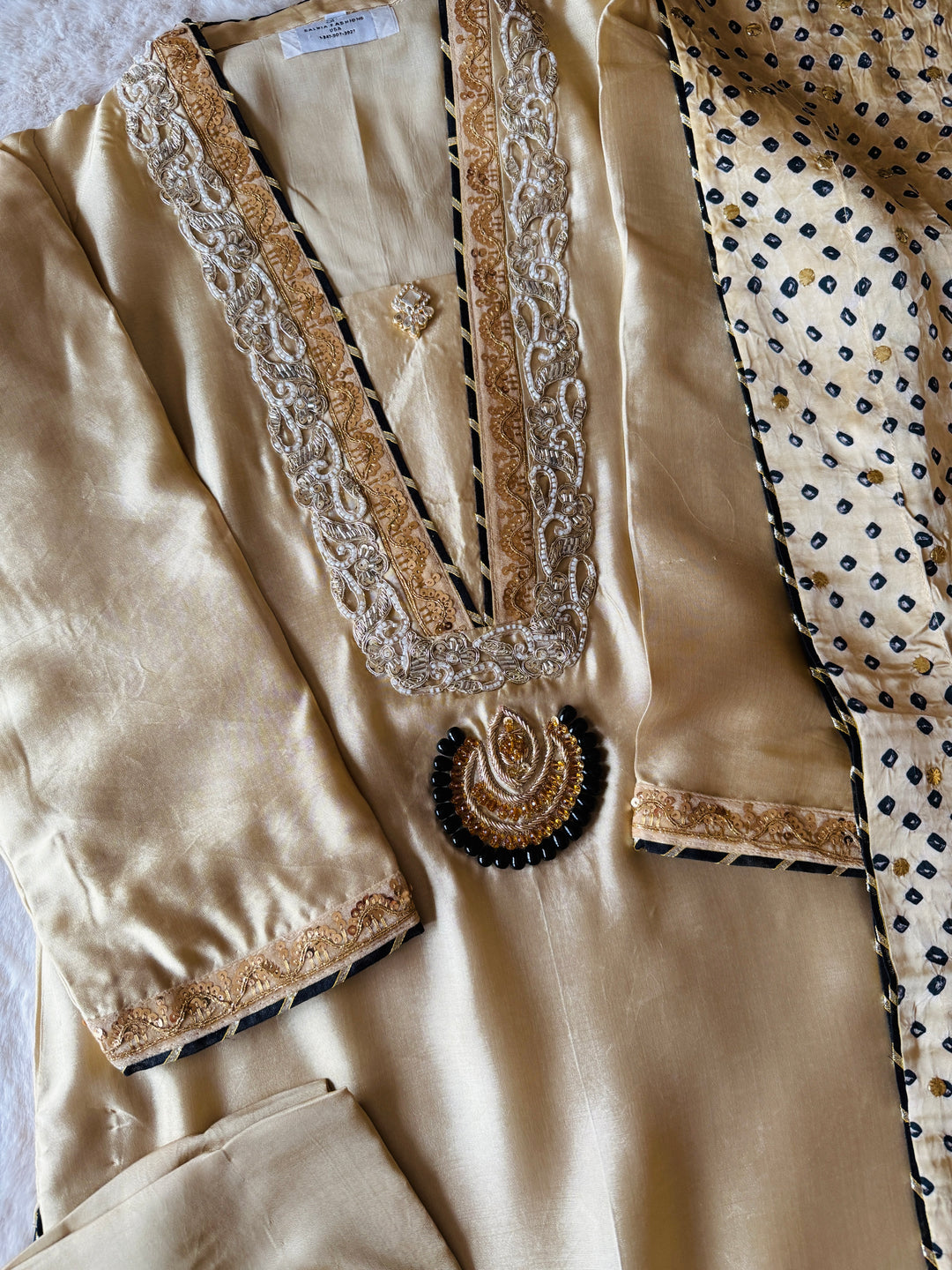 PURE SILK MUKESH CHUNRI SUIT(CUSTOM SERIES) SFCH02