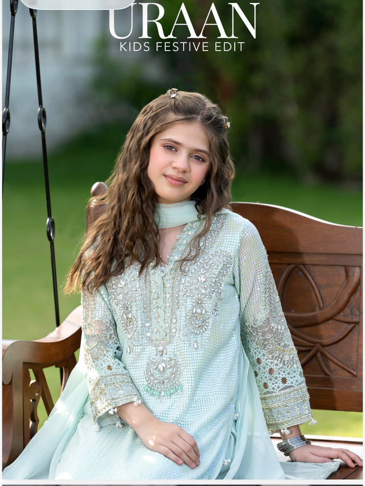 EMBROIDERED CHIFFON KIDS 3-PC SUIT ALKD07