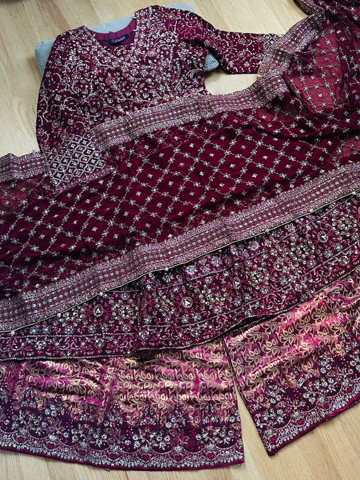 EXQUSITE CHIFFON GHARARA  PARTYWEAR ALPW106