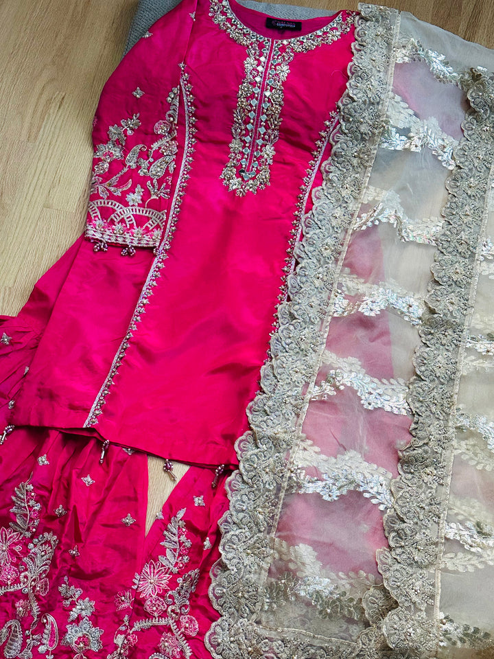 EXQUSITE SILK GHARARA  PARTYWEAR ALPW105
