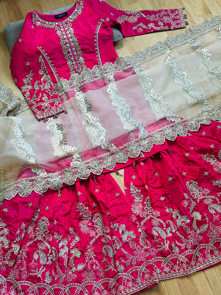 EXQUSITE SILK GHARARA  PARTYWEAR ALPW105