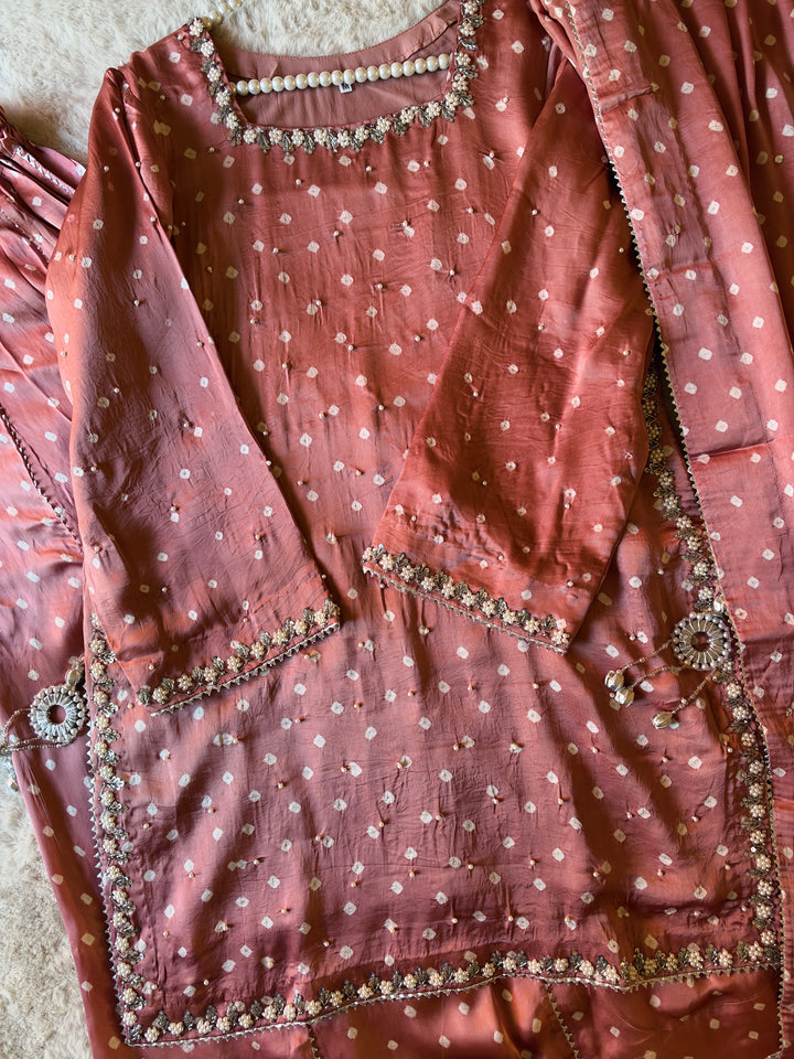 CHUNRI PURE CHARMEUSE SILK SHARARA SUIT SFSH02
