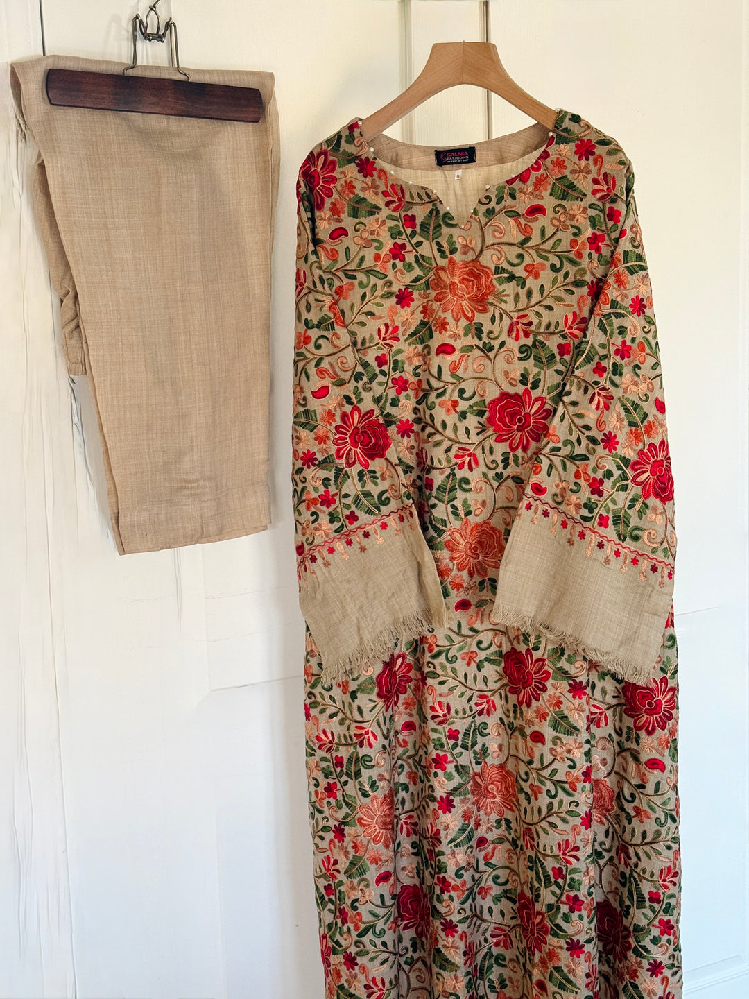 AARI EMBROIDERED PASHMINA KAFTAN SFPH01