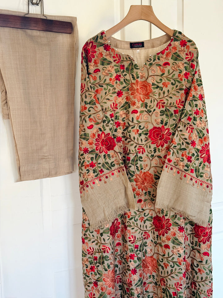 AARI EMBROIDERED PASHMINA KAFTAN SFPH01