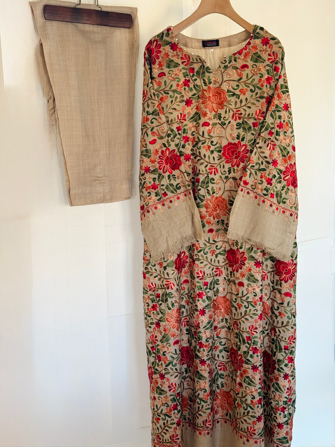 AARI EMBROIDERED PASHMINA KAFTAN SFPH01