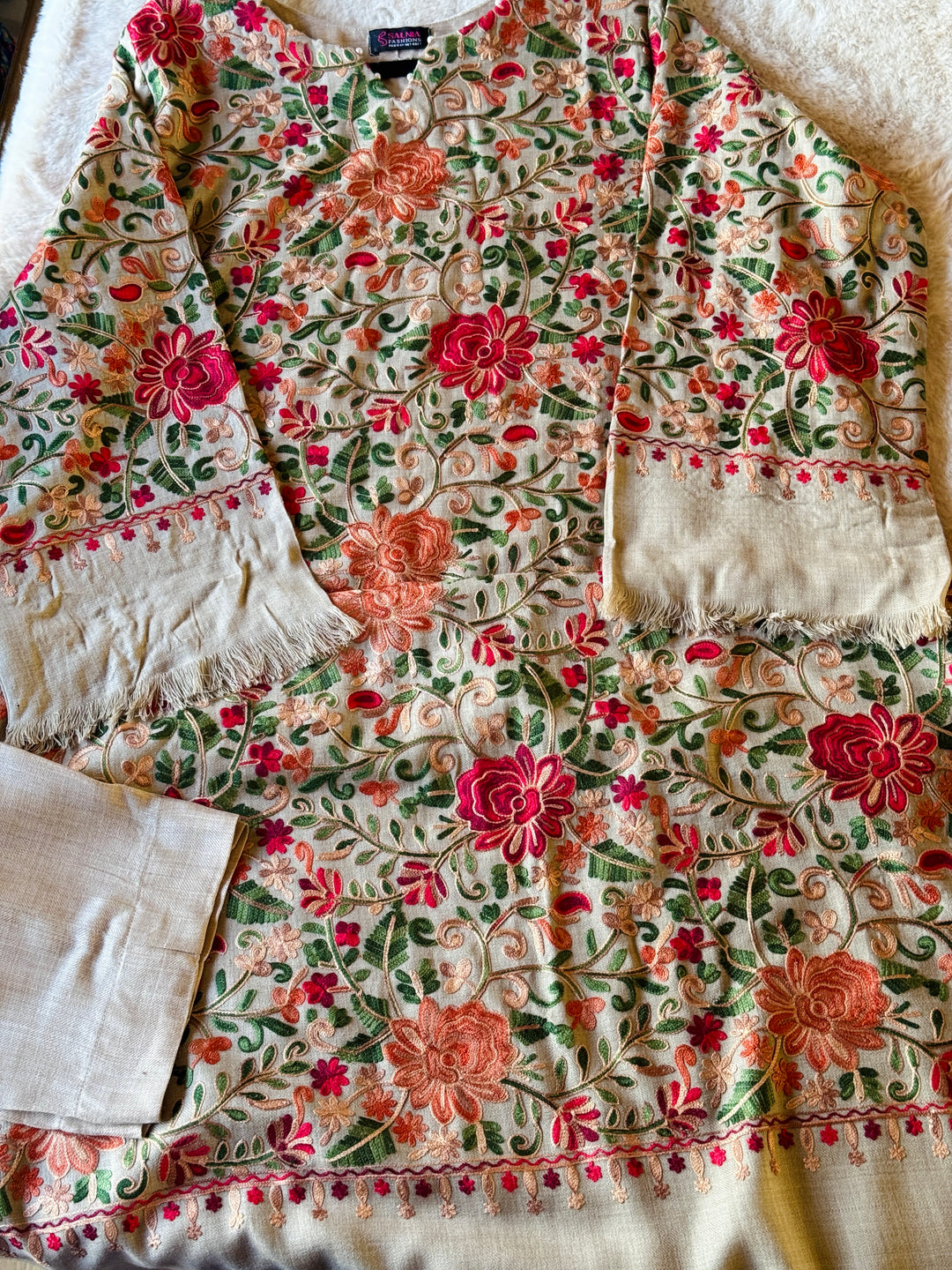 AARI EMBROIDERED PASHMINA KAFTAN SFPH01