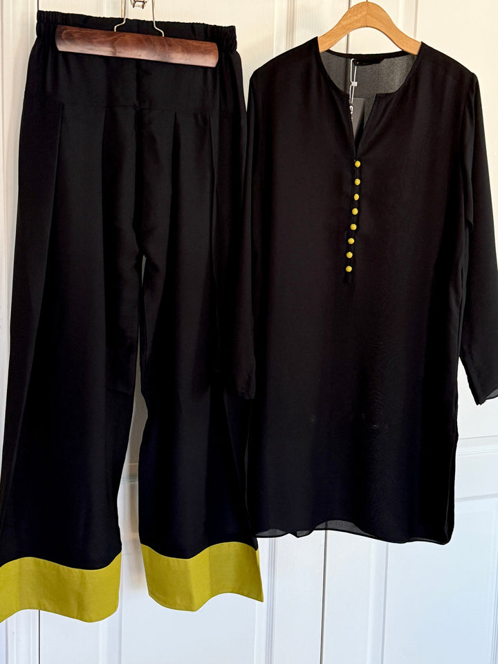 SOLID FARSHI SHALWAR COORDS PESTO SOSF08