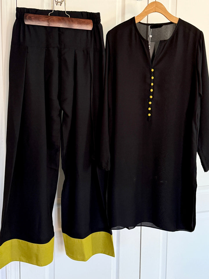 SOLID FARSHI SHALWAR COORDS PESTO SOSF08