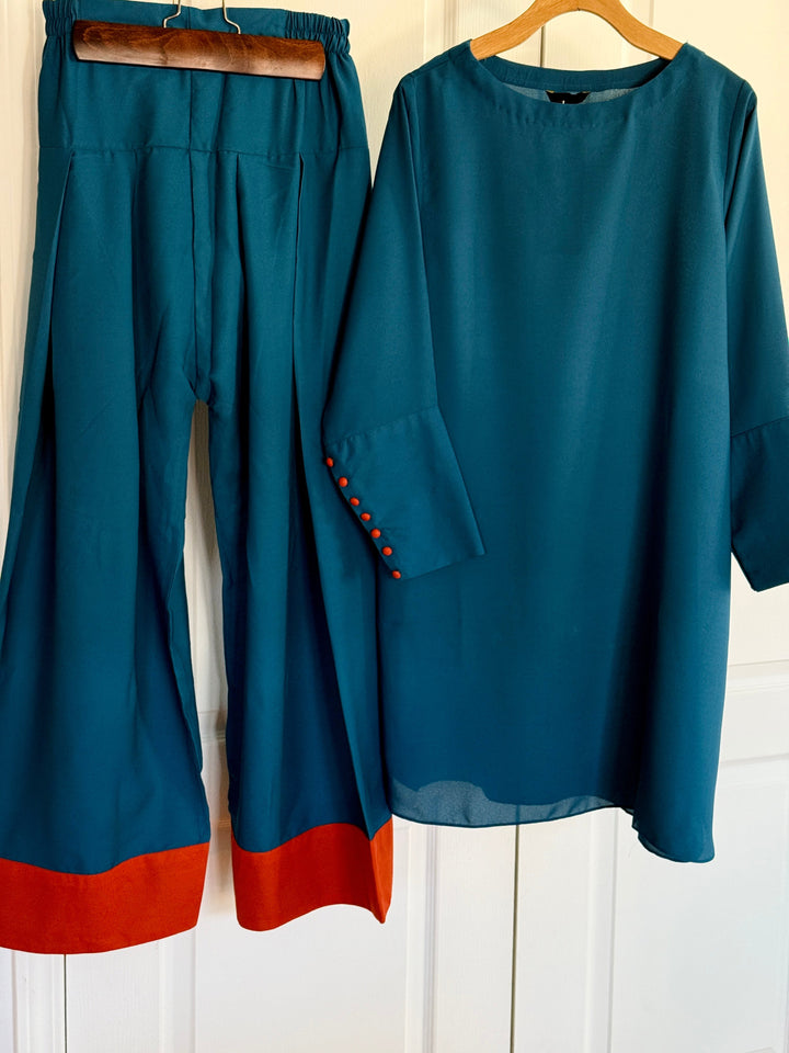 SOLID FARSHI SHALWAR COORDS CORAL SOSF09