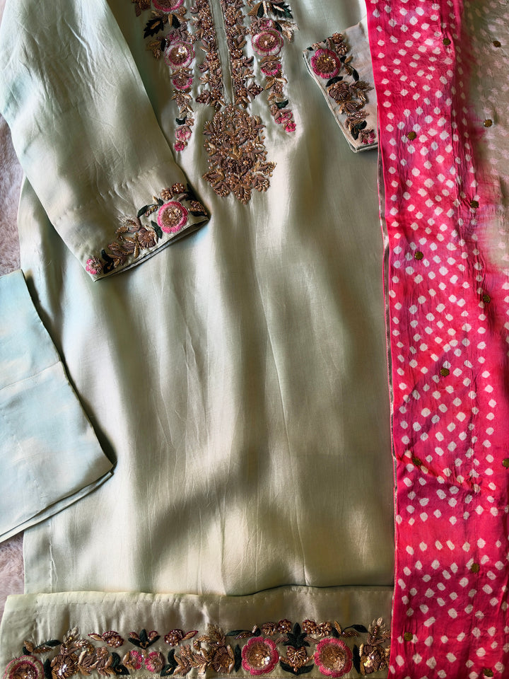 CUSTOM SERIES PURE SILK CHUNRI SUITS CHSF11