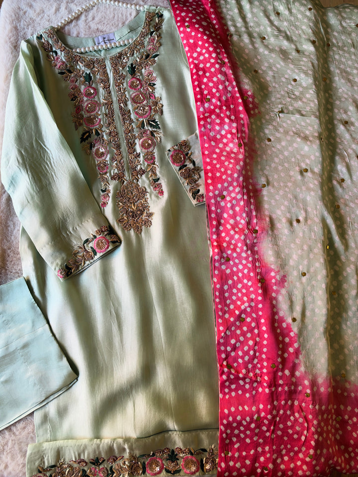 CUSTOM SERIES PURE SILK CHUNRI SUITS CHSF11