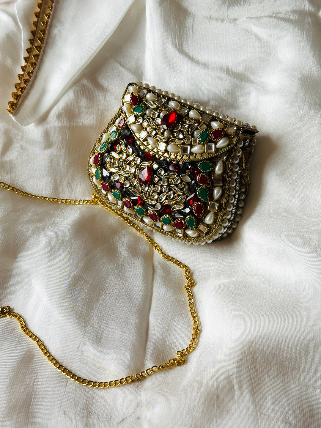KUNDAN CLUTCH AZURE