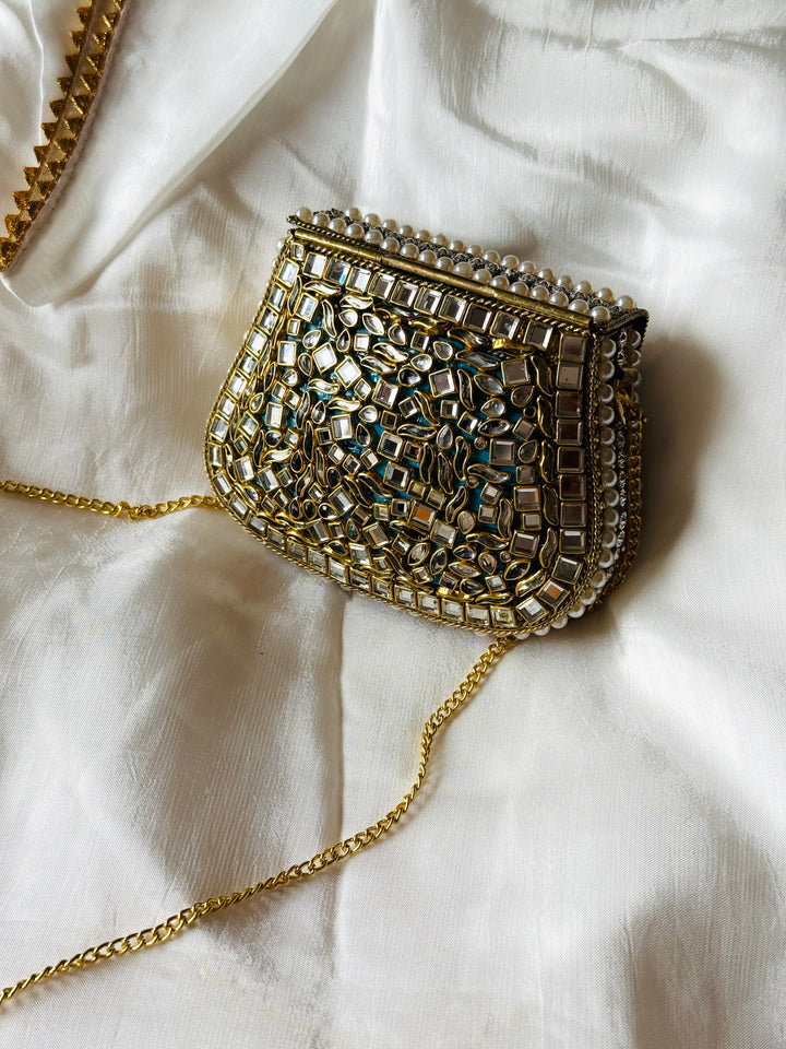 KUNDAN CLUTCH AZURE