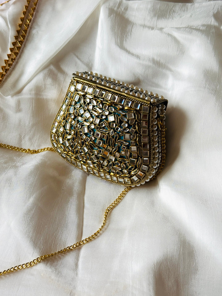 KUNDAN CLUTCH AZURE