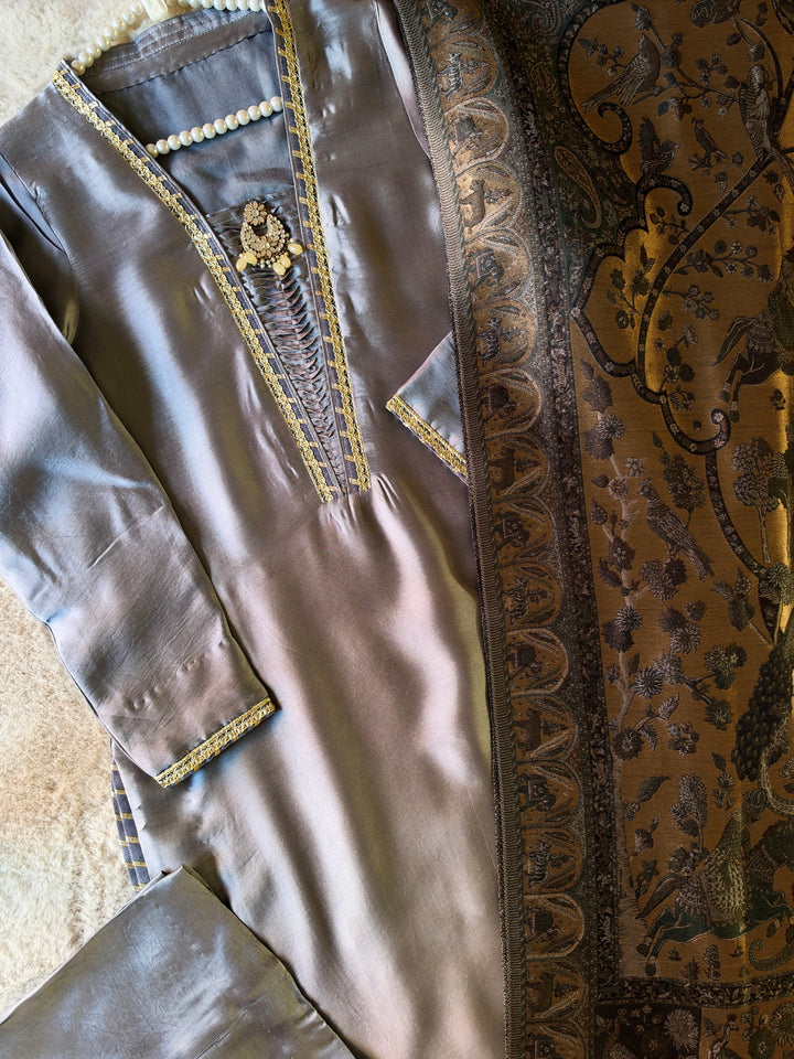 KHANI WOVEN PURE MOONLIGHT SHAWL SET KHMN05