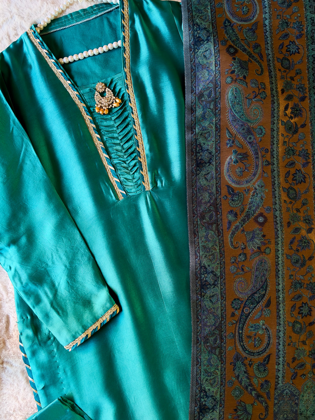 KHANI WOVEN PURE MOONLIGHT SHAWL SET KHMN03