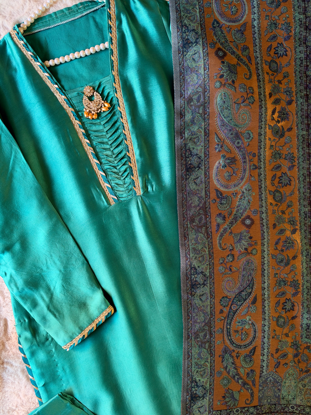KHANI WOVEN PURE MOONLIGHT SHAWL SET KHMN03