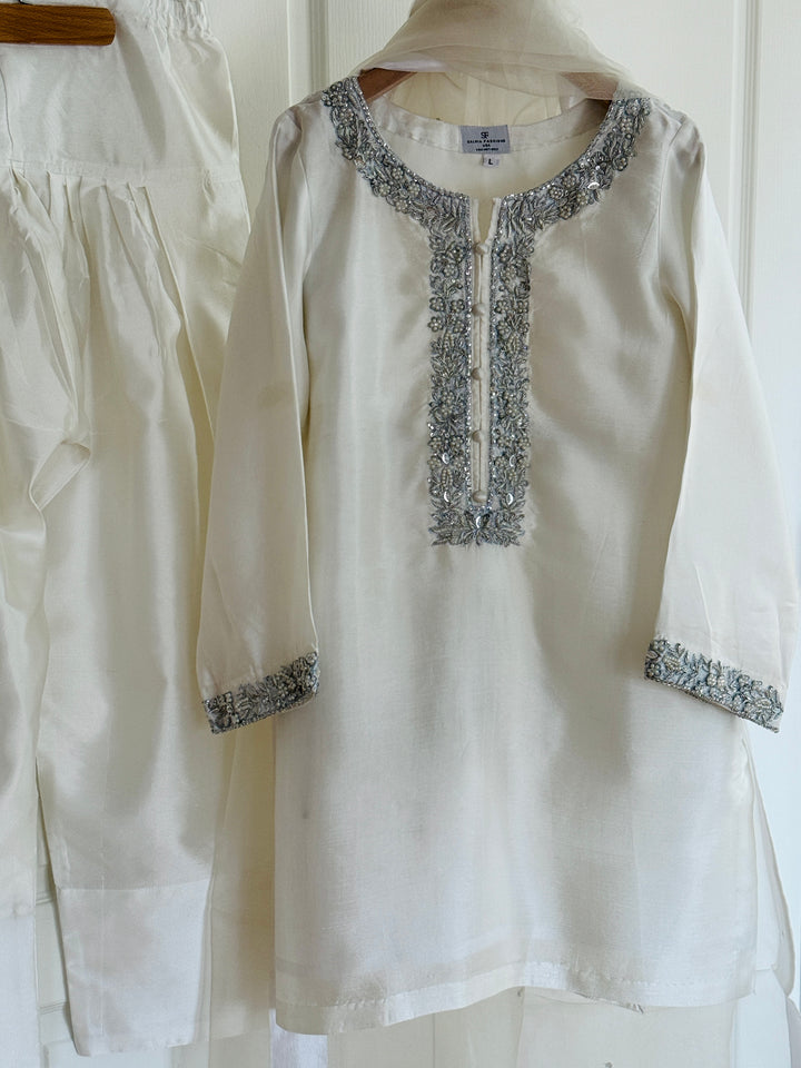 HANDWORK SHEESHA SILK FARSHI SHALWAR FRSH13